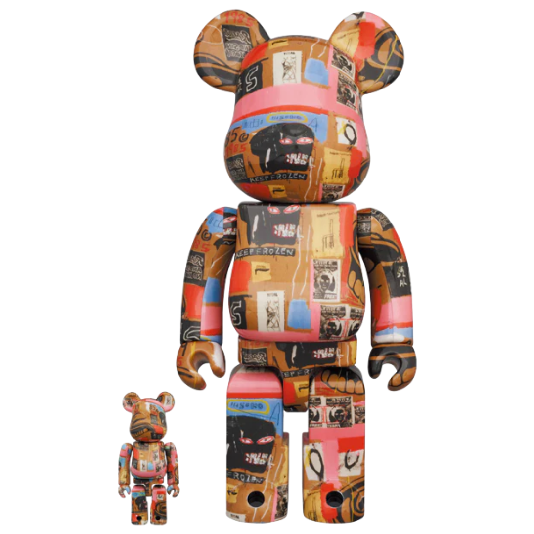 Medicom Bearbrick Andy Warhol x Jean Michel Basquiat #2 Bearbrick 400 and 100%