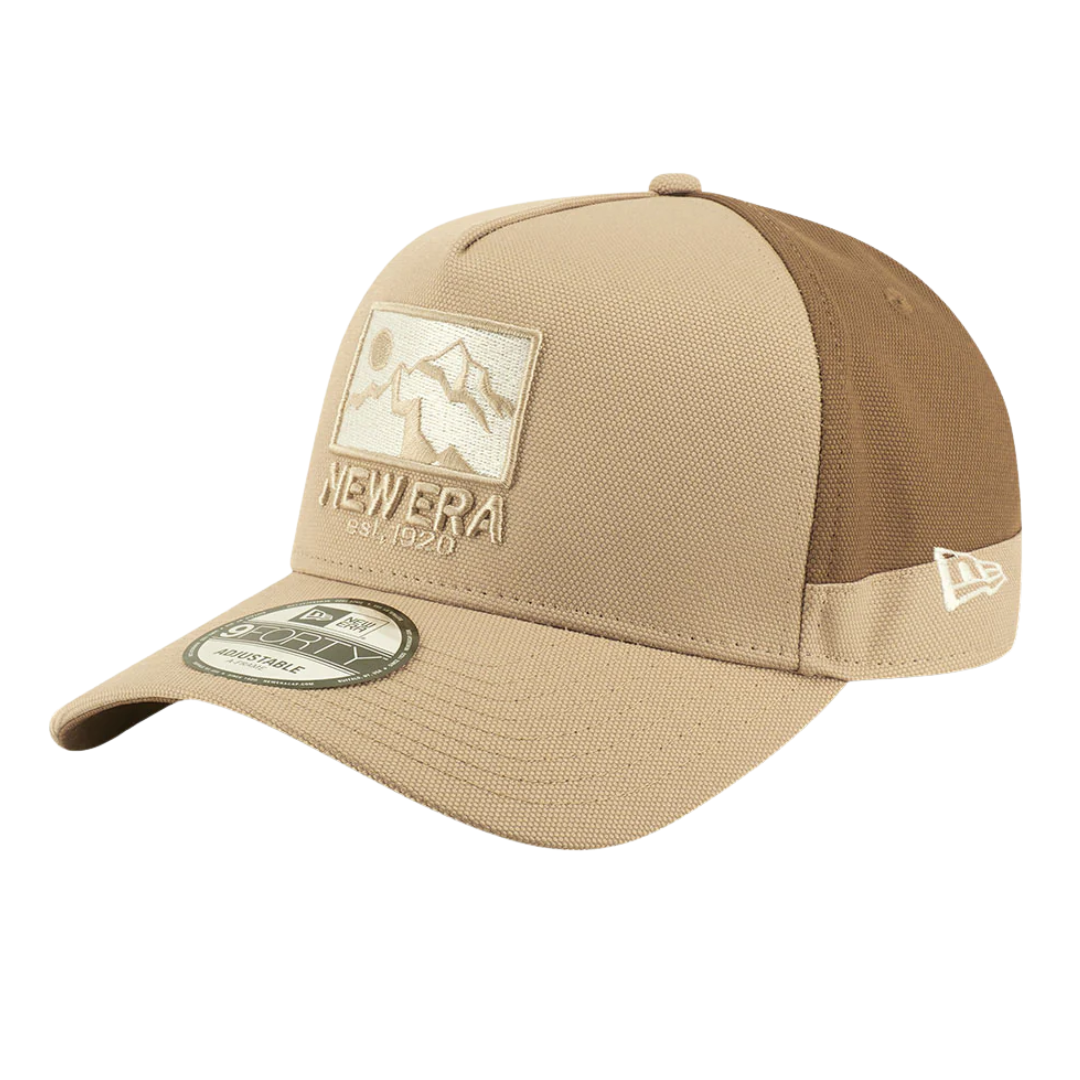 New Era 9forty Wordmark Cordura Re Cor Oat Milk A-Frame Snapback Cap