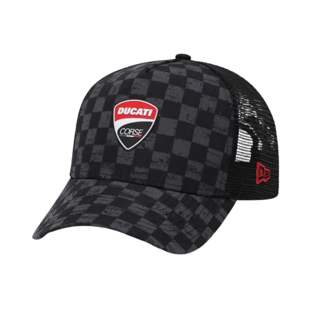 New Era AOP Check Trucker Ducati blk