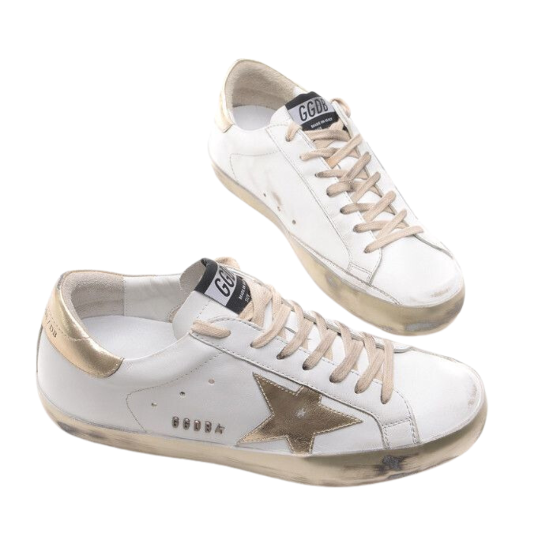 Golden Goose Super-Star White Gold Star Sparkle (Womens)