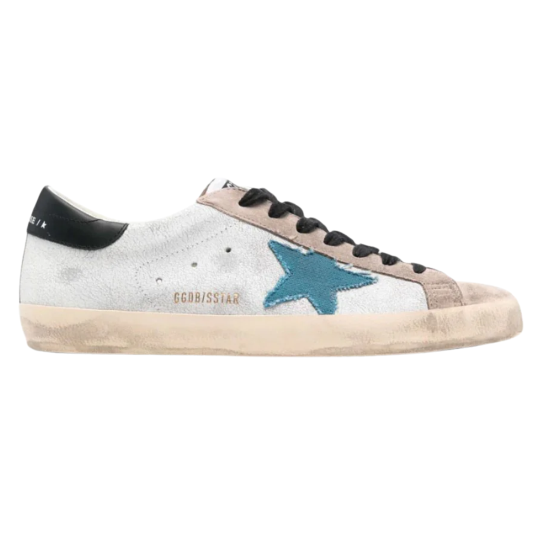 Golden Goose Super-Star Beige Blue Star (Mens)