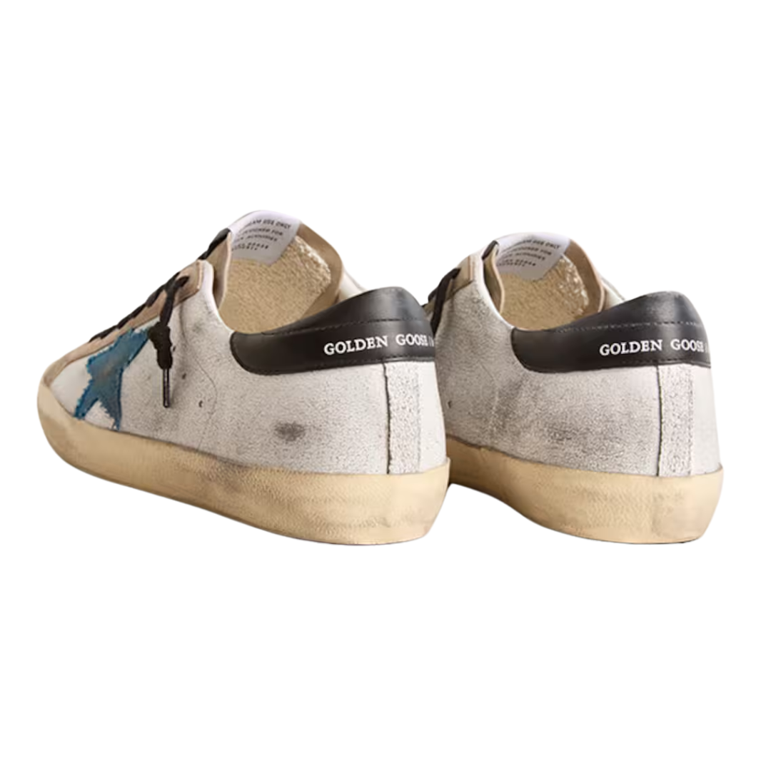 Golden Goose Super-Star Beige Blue Star (Mens)