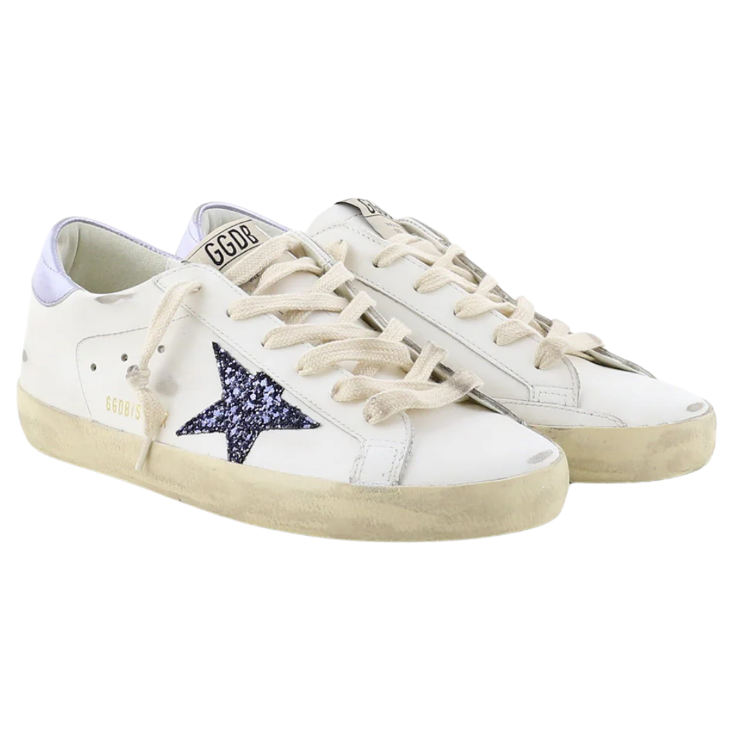 Golden Goose Superstar White Black Glicine (Womens)