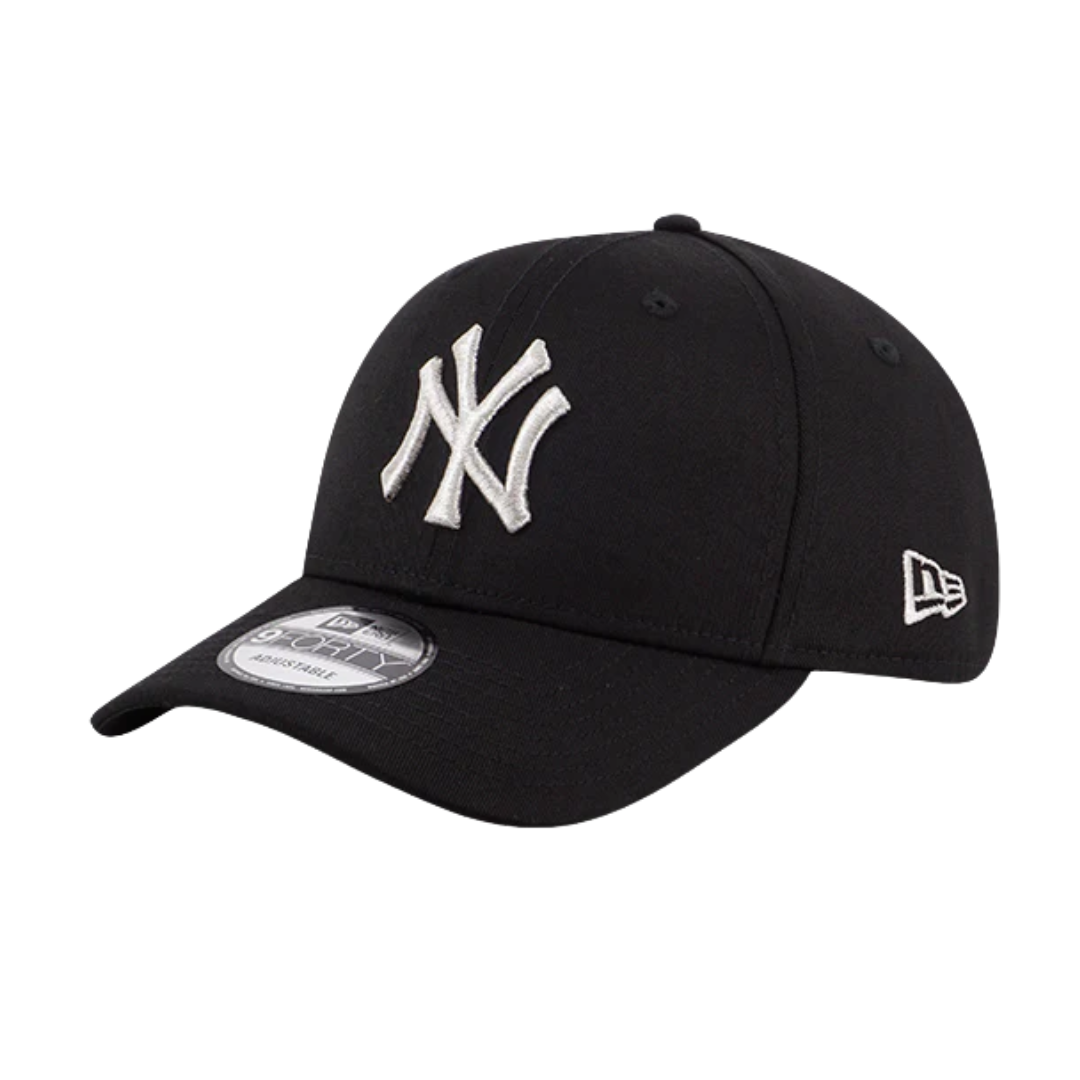 New Era 9forty New York Yankees Logo Black Silver