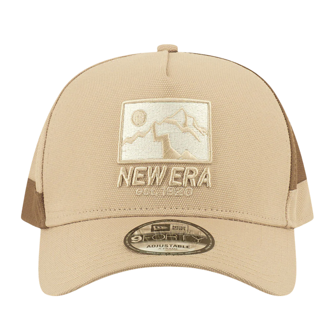 New Era 9forty Wordmark Cordura Re Cor Oat Milk A-Frame Snapback Cap