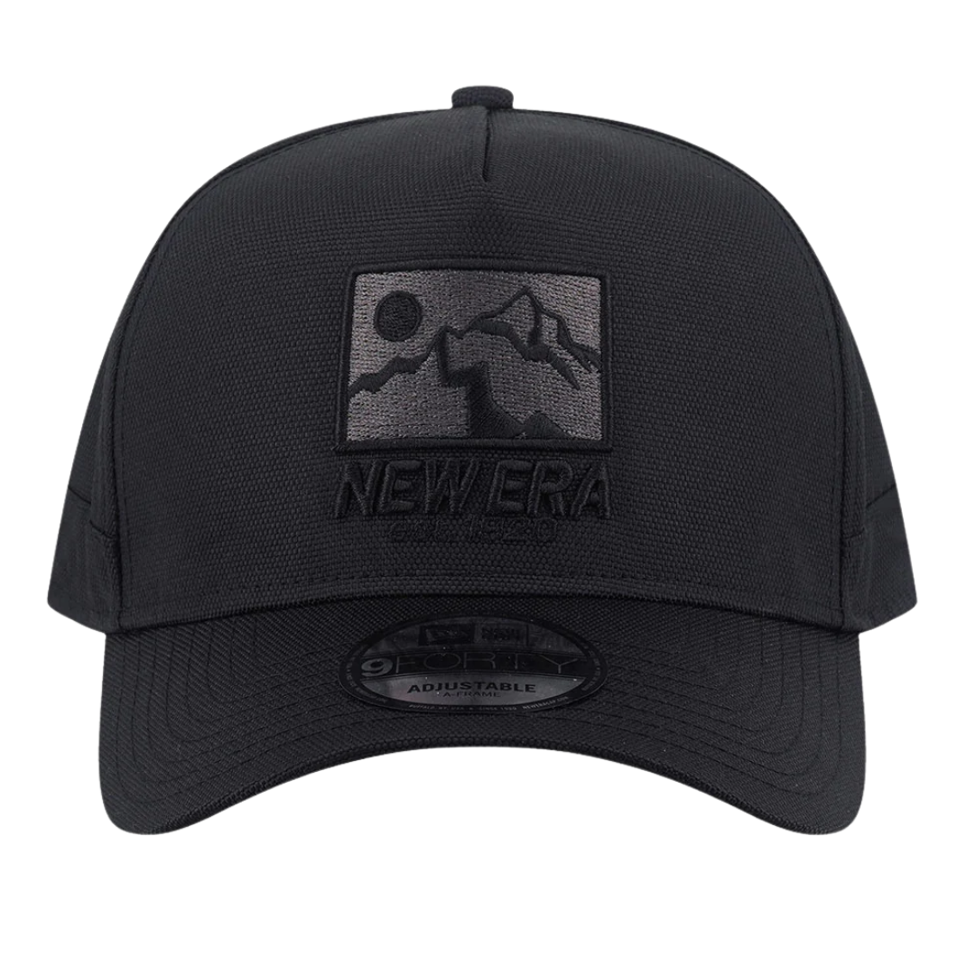 New Era Wordmark Cordura Re Cor Black 9FORTY A-Frame Snapback Cap
