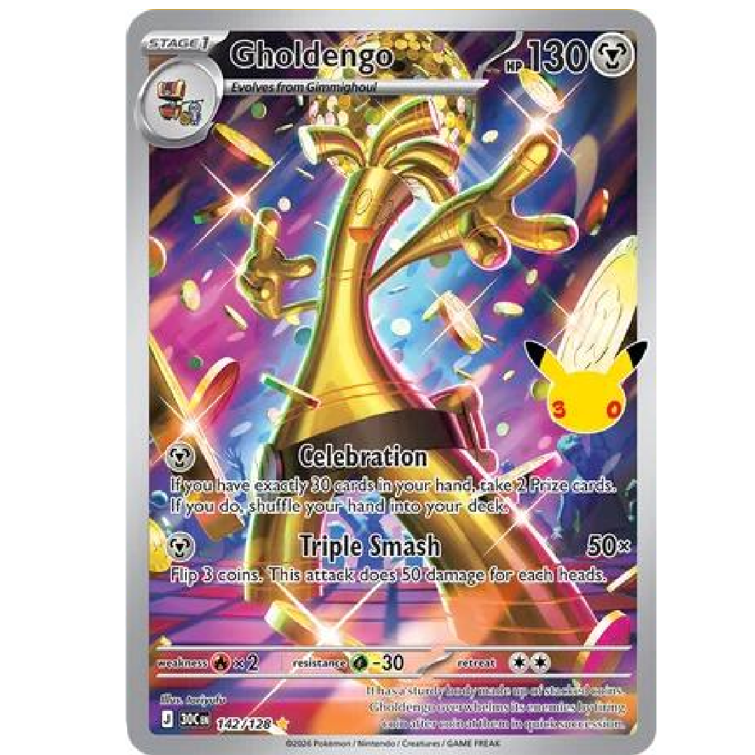 Gholdengo 30th Celebration Illustration Rare • 142/128 Holofoil