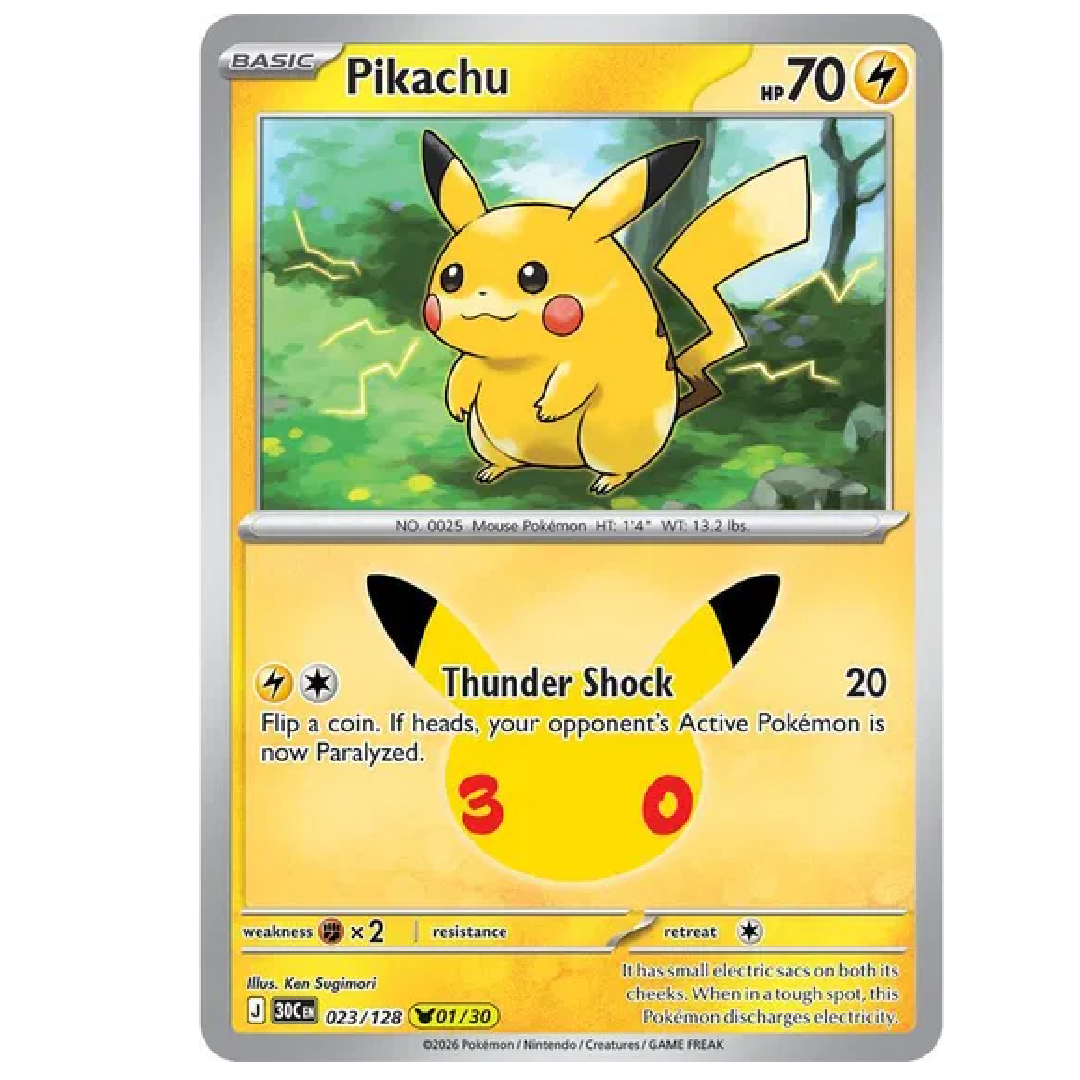 Pikachu 30th Celebration None • 023/128 Holofoil