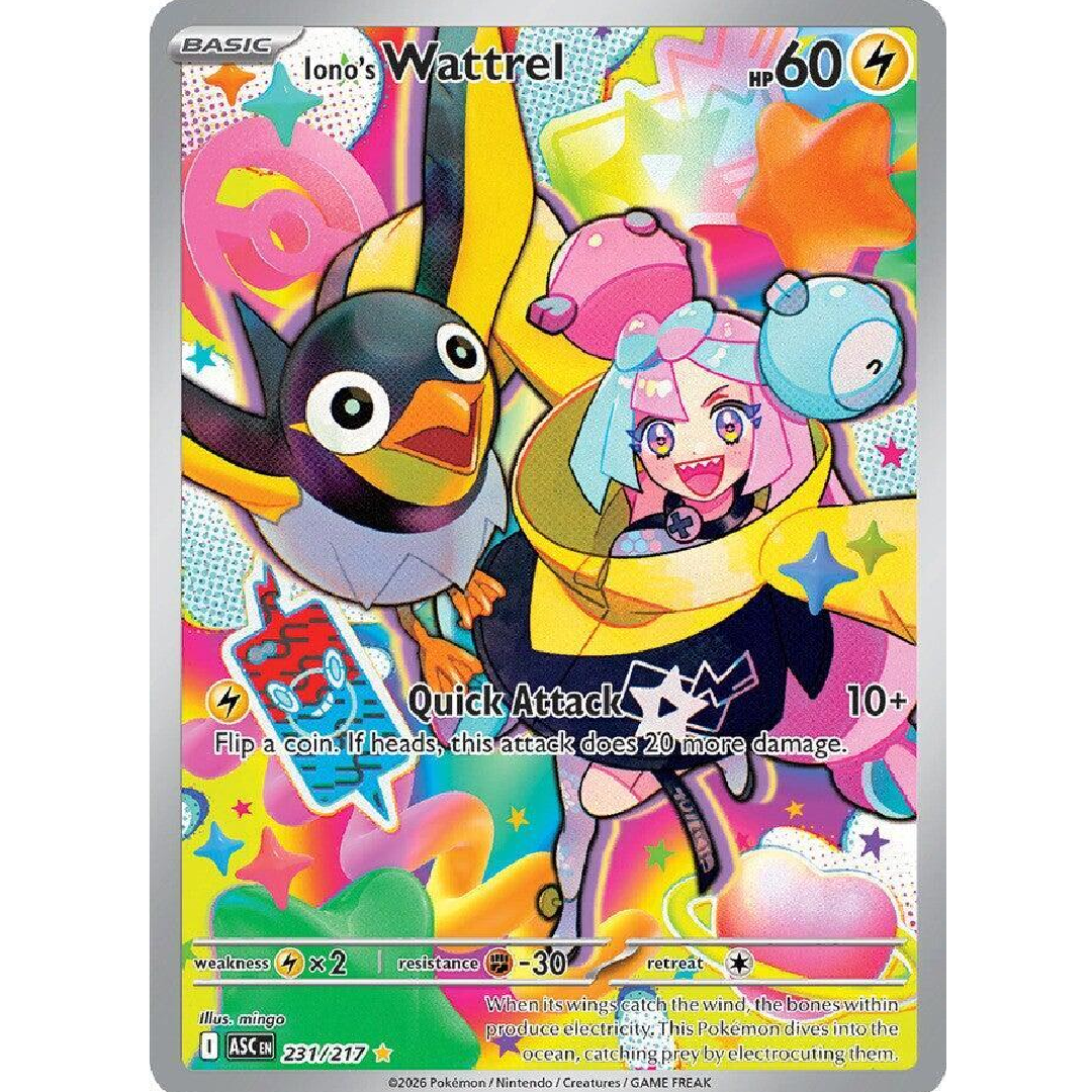 Iono's Wattrel Ascended Heroes Illustration Rare • 231/217 Holofoil