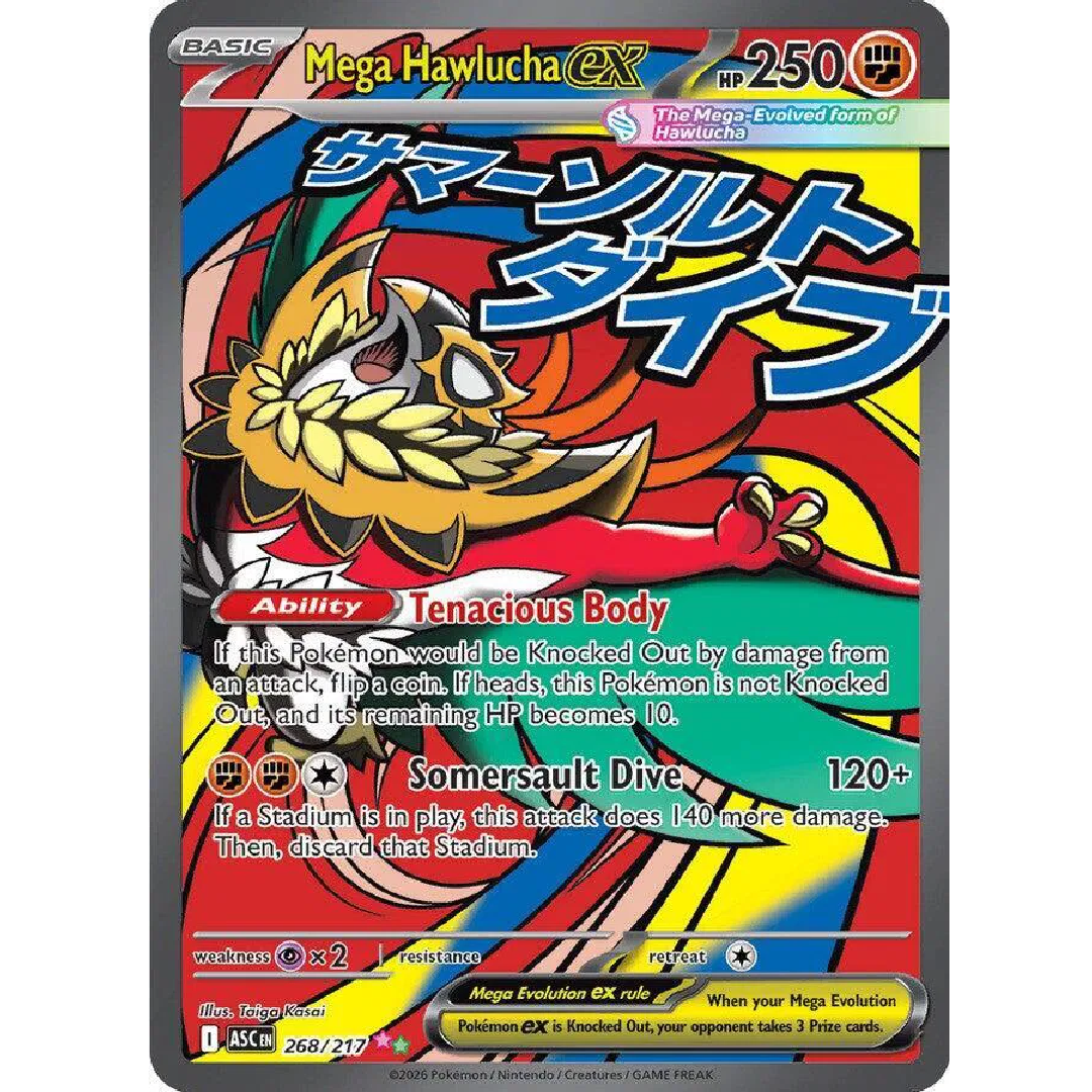 Mega Hawlucha ex Ascended Heroes Mega Attack Rare • 268/217 Holofoil