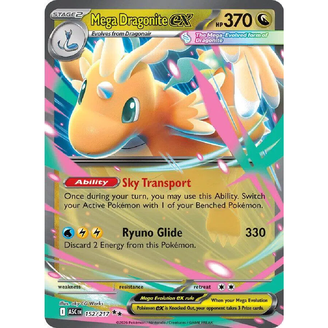 Mega Dragonite ex Ascended Heroes Double Rare • 152/217 Holofoil