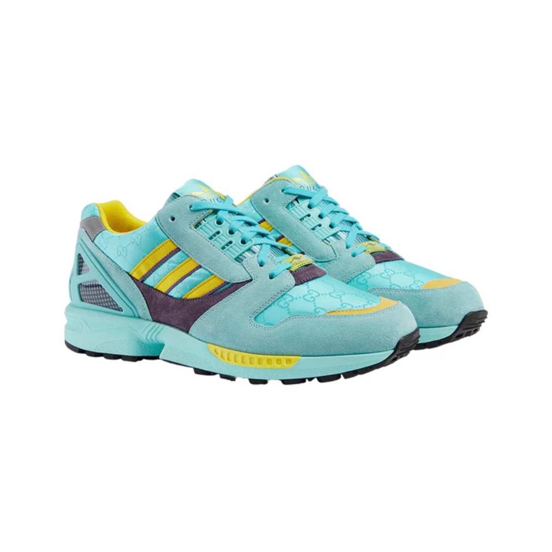 Adidas Originals GUCCI ZX 8000 Sneakers Aqua Blue Yellow Brown