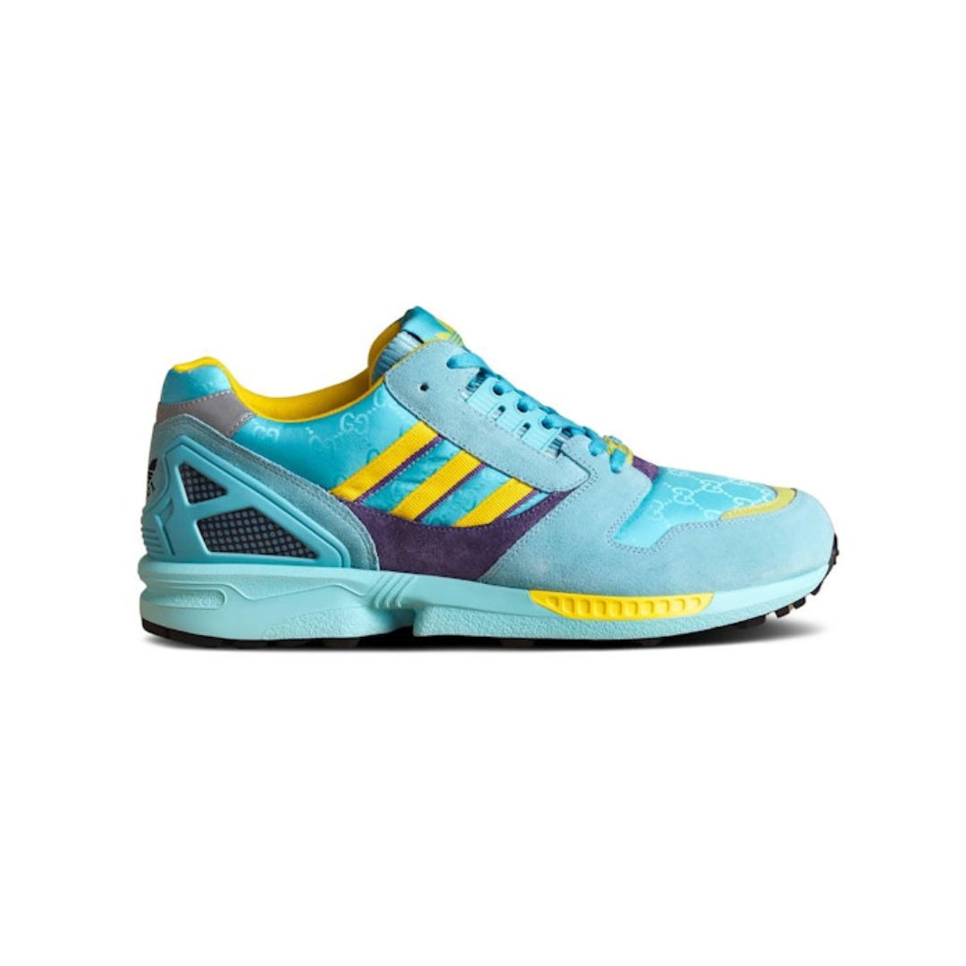 Adidas Originals GUCCI ZX 8000 Sneakers Aqua Blue Yellow Brown
