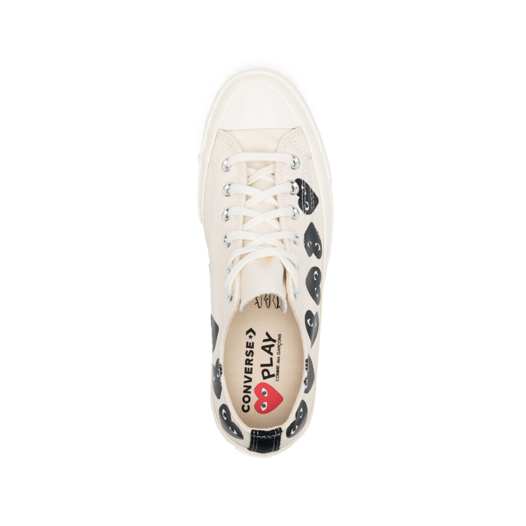 Converse x Comme des Garçons PLAY White with Black Multi-heart