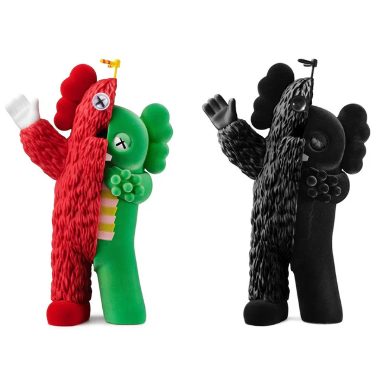 KAWS Kachamukku Vinyl Figure Green/Red & Black Set