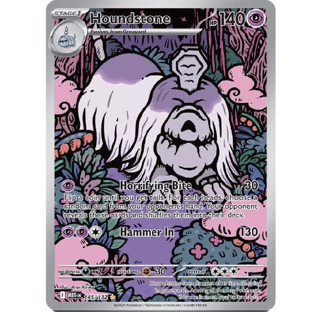 Houndstone Mega Evolution Illustration Rare • 145/132 Holofoil