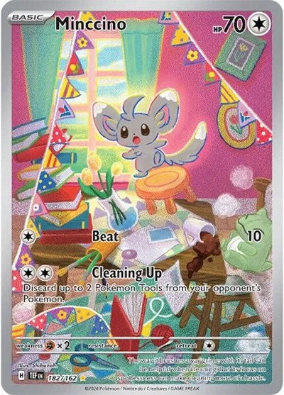 Minccino Temporal Forces Illustration Rare • 182/162 Holofoil