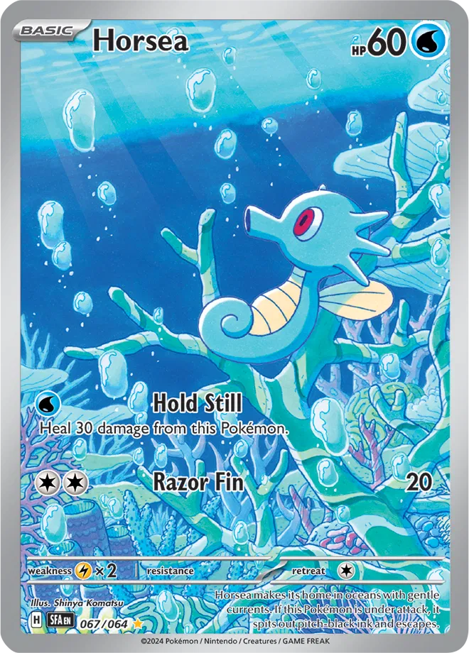 Horsea Shrouded Fable Illustration Rare • 067/064 Holofoil