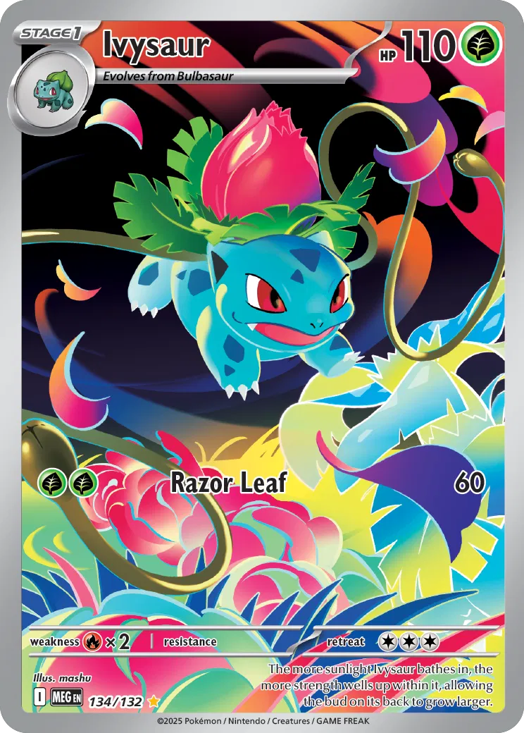 Ivysaur Mega Evolution Illustration Rare • 134/132 Holofoil