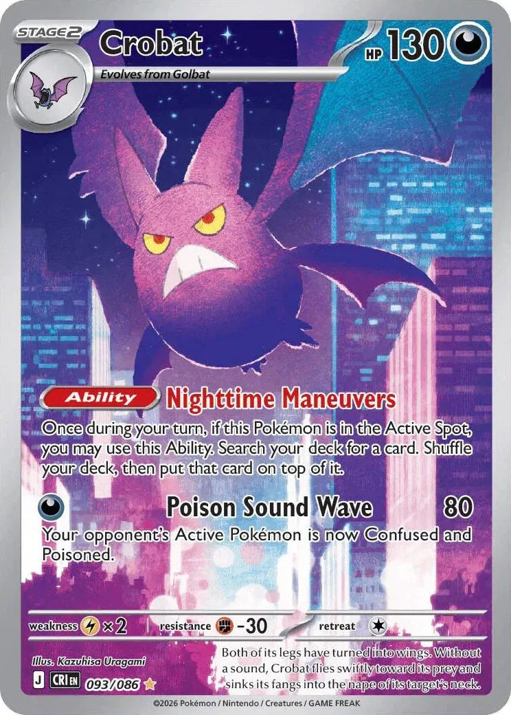 Crobat Chaos Rising Illustration Rare • 093/086 Holofoil