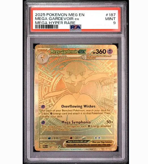 2025 Pokemon Meg EN-Mega Evolution #187 Mega Gardevoir ex Mega Hyper Rare (PSA 9)