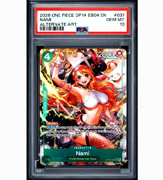 2026 ONE PIECE OP14-EB04-THE AZURE SEAS SEVEN #031 NAMI ALTERNATE ART (PSA10)