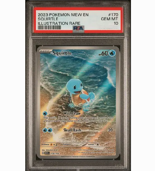 2023 Pokemon Mew EN-151 #170 Squirtle ILLustration Rare (PSA 10)
