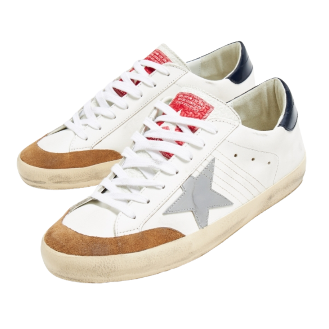 Golden Goose Superstar White Beige Silver (Mens)