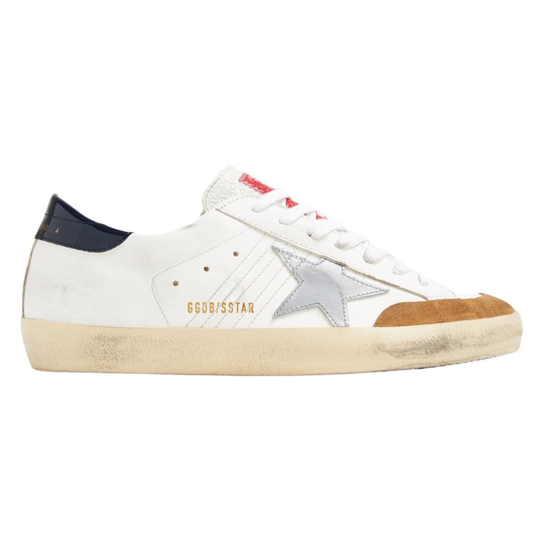 Golden Goose Superstar White Beige Silver (Mens)
