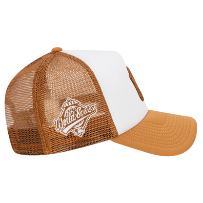 New Era 9FORTY A-Frame Trucker New York Yankees Earthtones Toasted Peanut Snapback