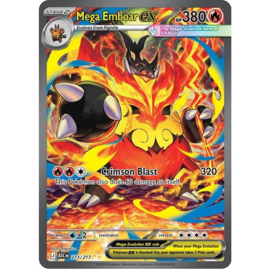 Mega Emboar ex Ascended Heroes Special Illustration Rare • 273/217 Holofoil