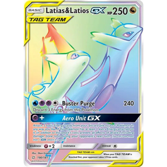 Latias & Latios GX (Secret) Team Up Secret Rare • 190 Holofoil