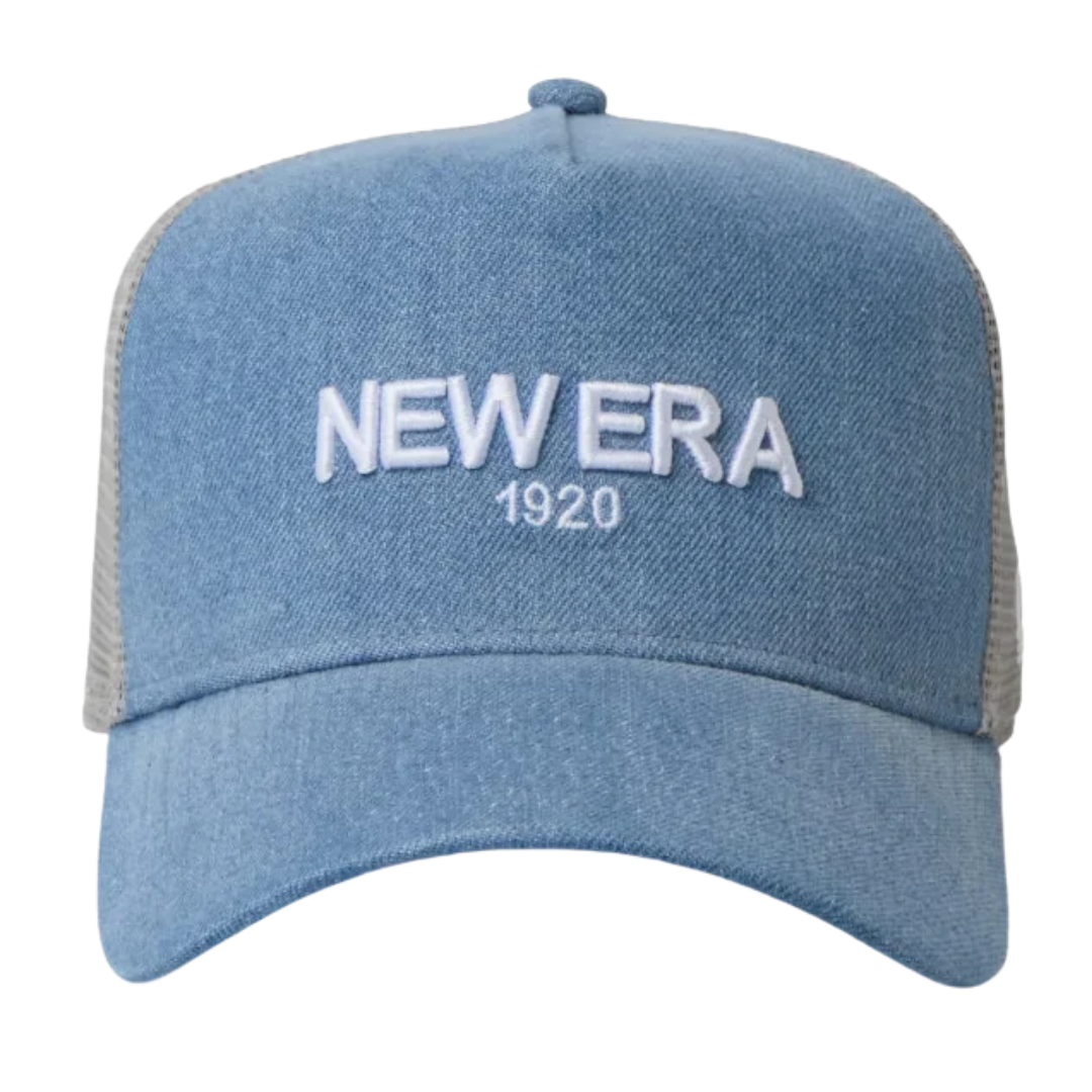 New Era 9FORTY A-Frame Trucker 1920 Denim Navy Washed Snapback
