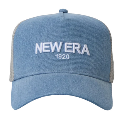 New Era 9FORTY A-Frame Trucker 1920 Denim Navy Washed Snapback
