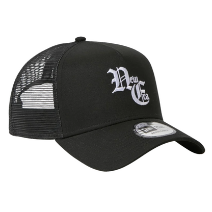 New Era 9FORTY A-Frame Trucker Old English Black Snapback