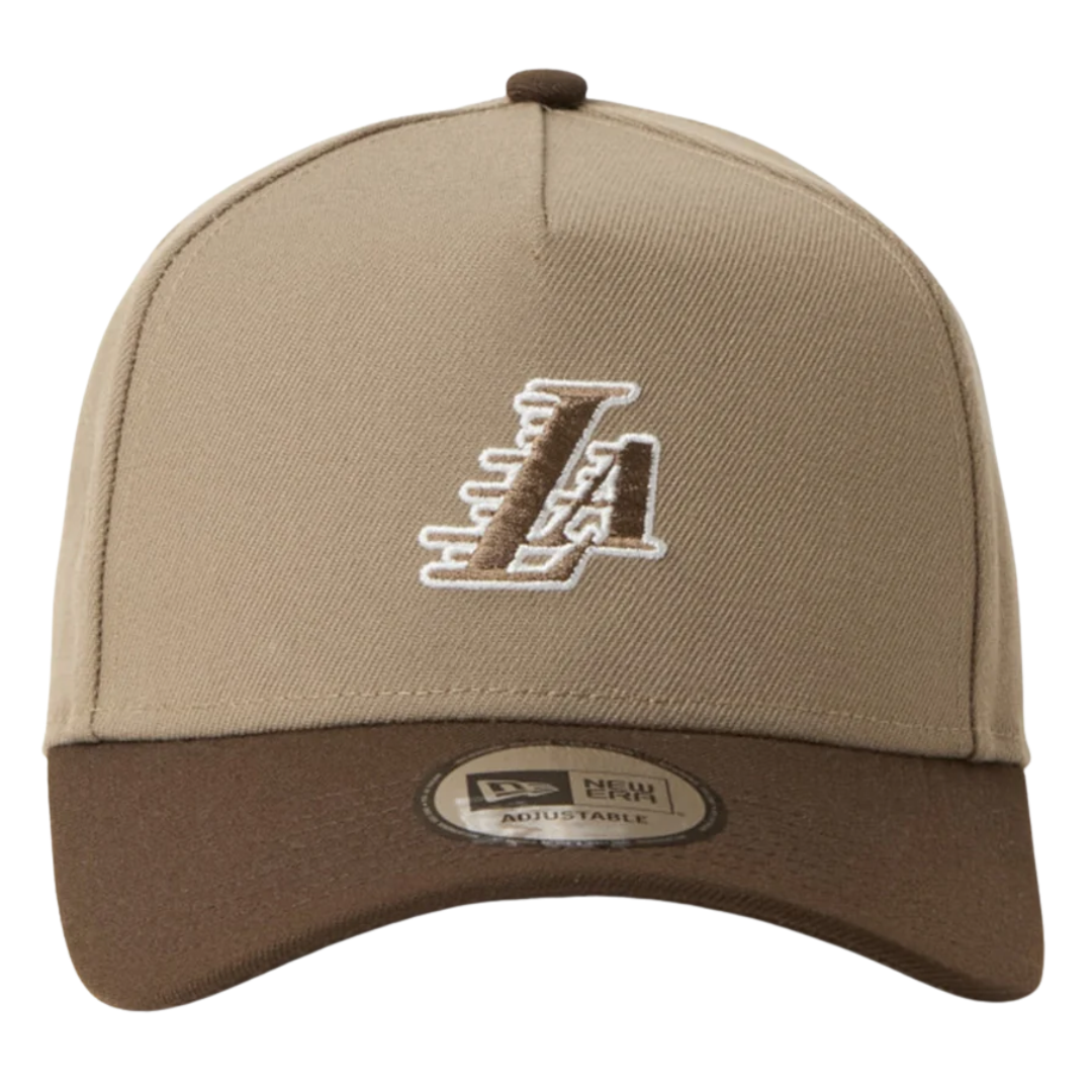 New Era Los Angeles Lakers Two Tone Khaki Walnut 9FORTY A-Frame Adjustable Cap