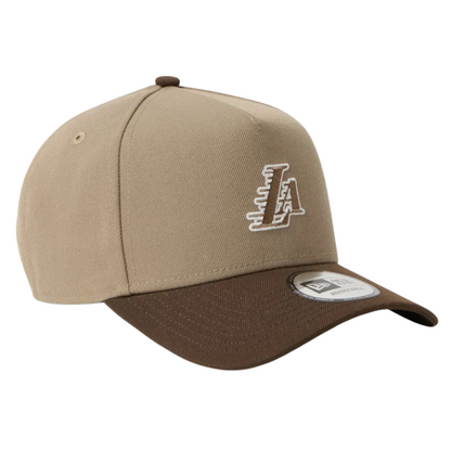 New Era Los Angeles Lakers Two Tone Khaki Walnut 9FORTY A-Frame Adjustable Cap