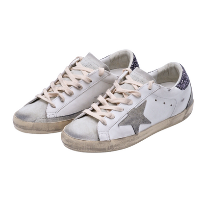 Golden Goose Super-Star White Grey Glitter (Womens)