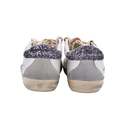 Golden Goose Super-Star White Grey Glitter (Womens)