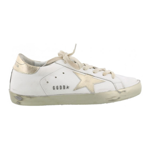 Golden Goose Super-Star White Gold Star Sparkle (Womens)