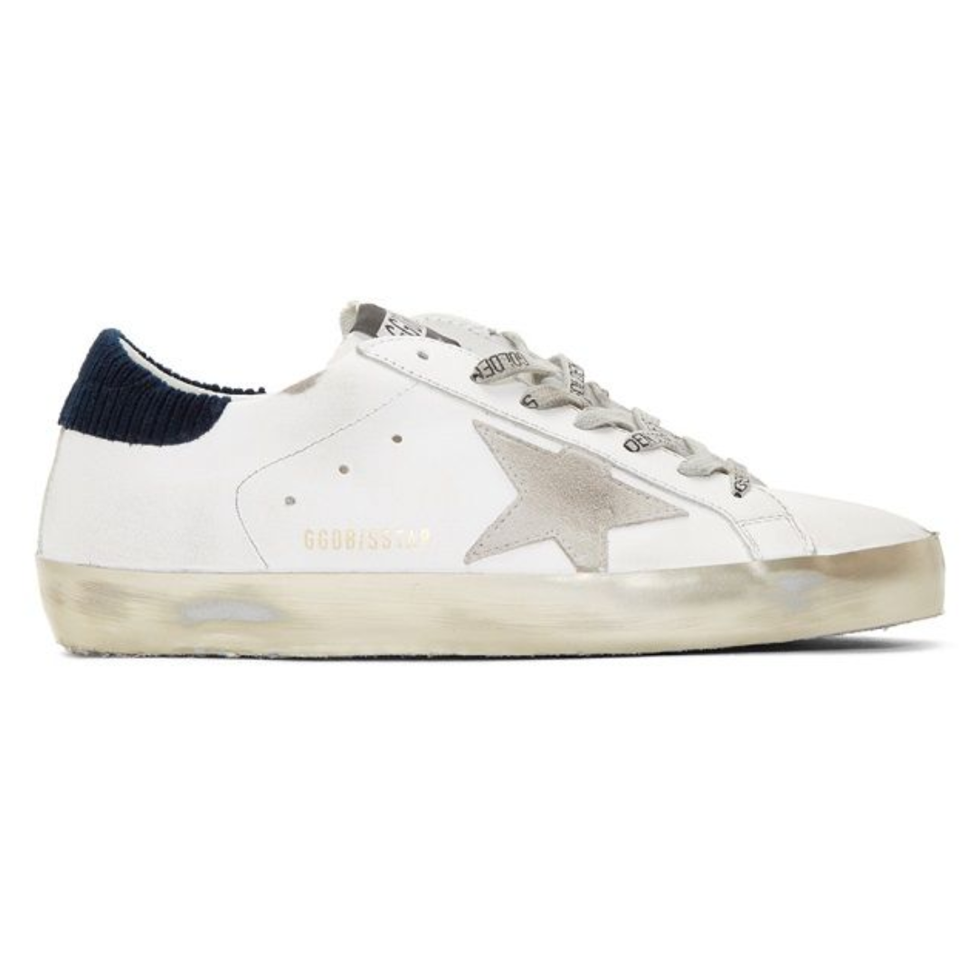 Golden Goose Superstar White Leather Blue (Mens)