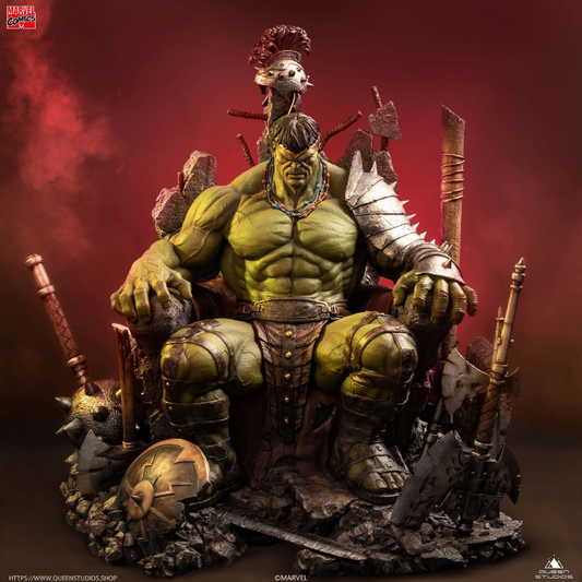 Queen Studios Marvel Scar Hulk On Throne 1/4 Scale
