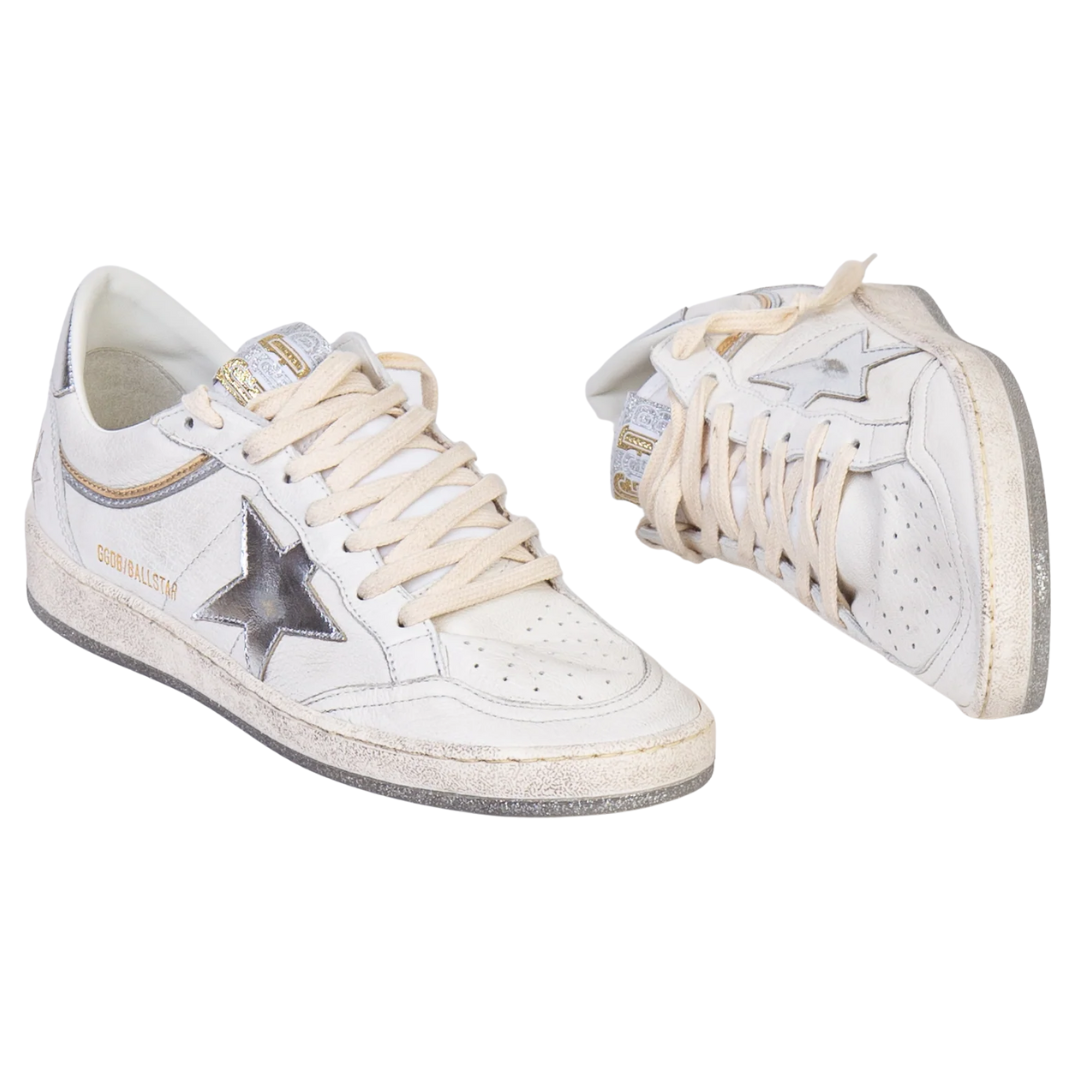 Golden Goose Ball Star Optic White Silver (Womens)