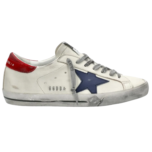 Golden Goose Super-Star White Blue Red (Mens)