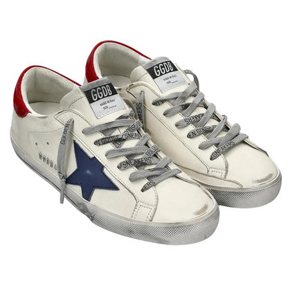 Golden Goose Super-Star White Blue Red (Mens)