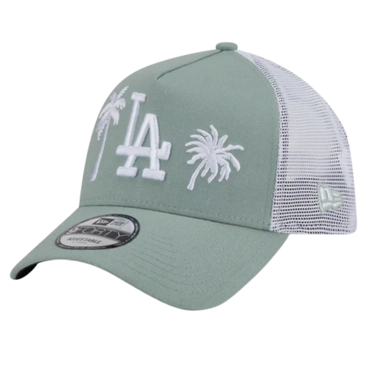 New Era 9forty A-Frame Trucker Los Angeles Dodgers Resort Everest Green Snapback