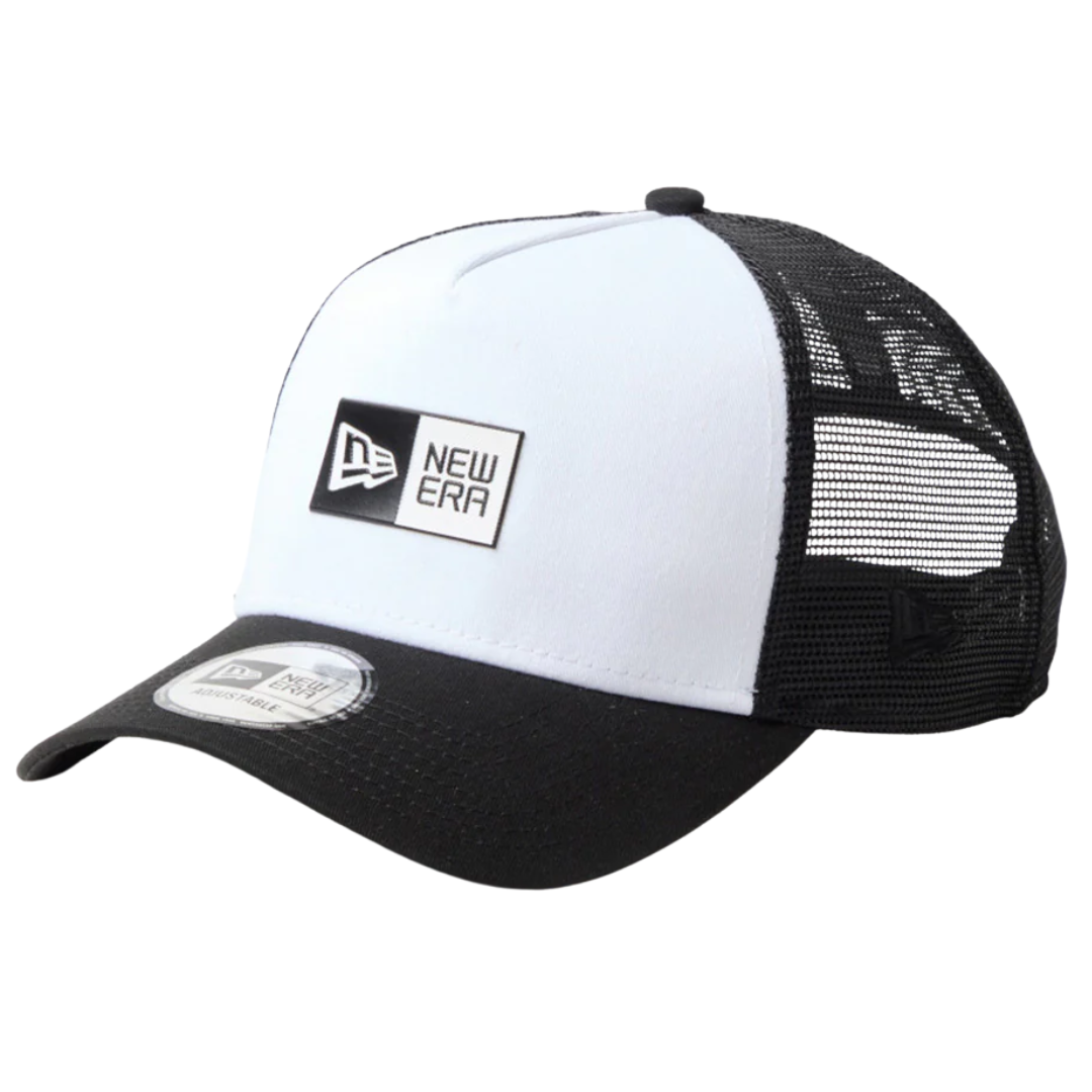 New Era 9forty A-Frame Trucker TPU Box Logo White Black