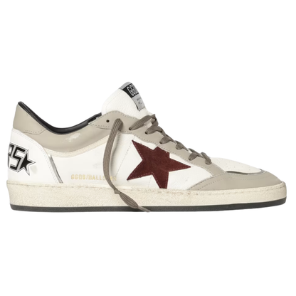 Golden Goose Ball Star White Dove Bordeaux (Mens)