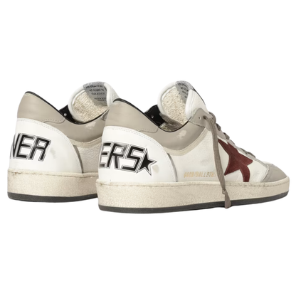 Golden Goose Ball Star White Dove Bordeaux (Mens)