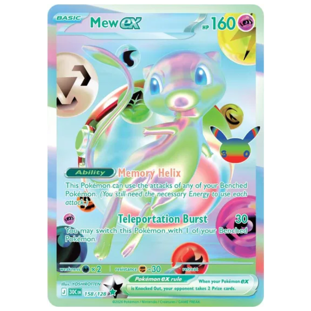 Mew ex 30th Celebration Futuristic Rare • 158/128 Holofoil